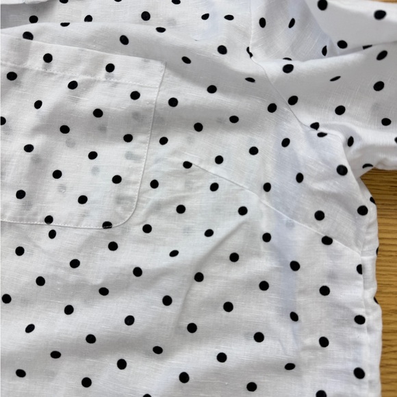 Charter Club White Button Down Shirt with Black Polka Dots Size L - Picture 3 of 7